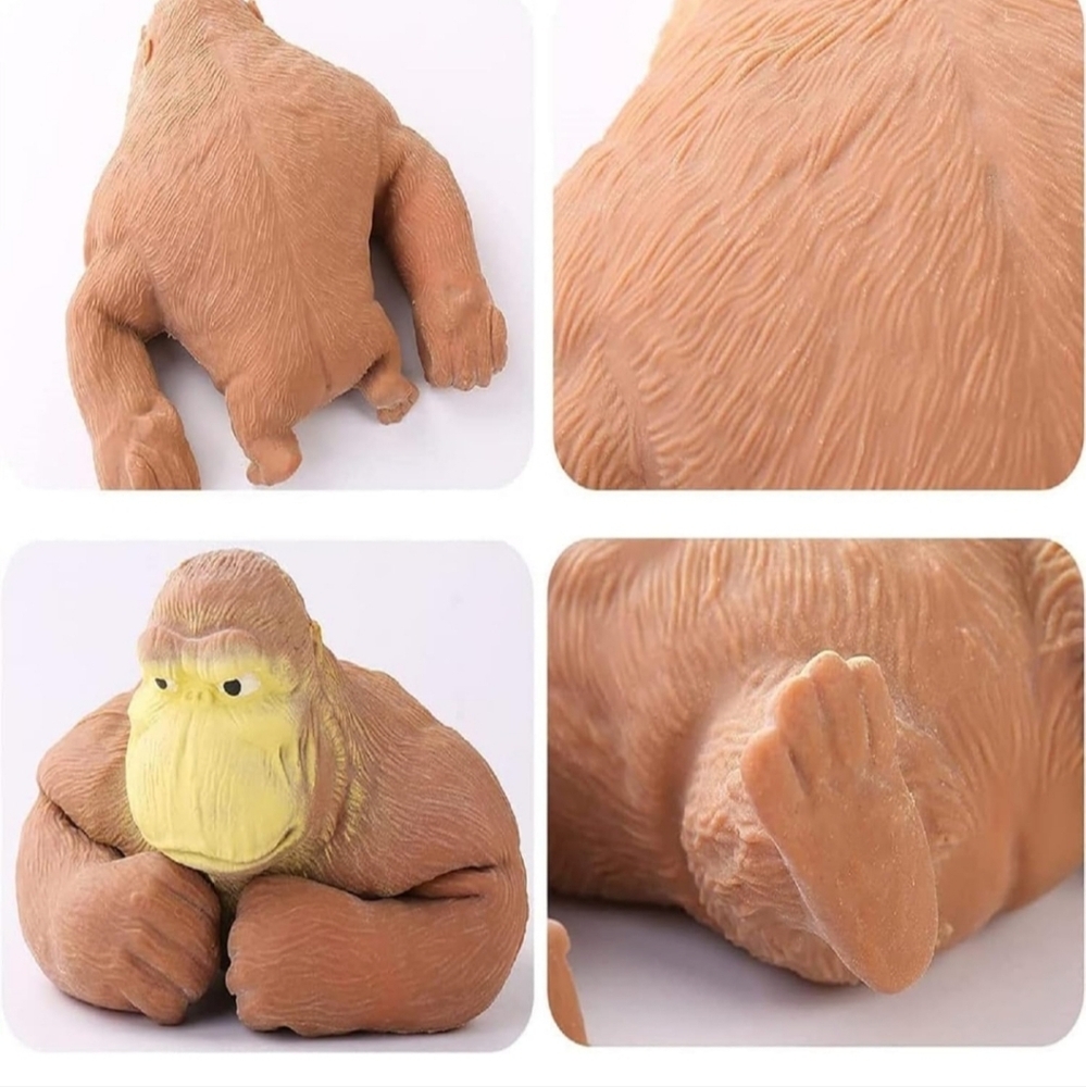 Stretchy Squeeze It Squish It Brown Gorilla Toy - Picture 3 of 8